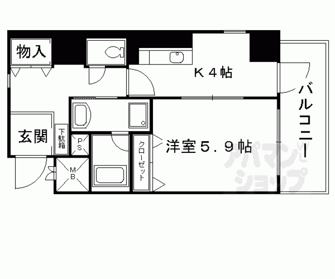 【ライオンズマンション四条堀川第２】間取