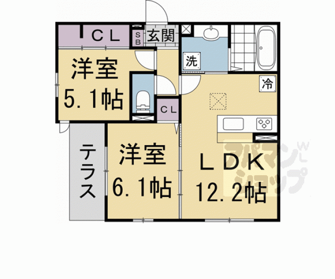 【プロスぺリタ西京極】間取