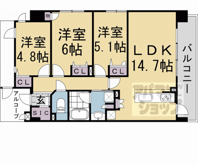 【エスリード京都梅小路公園】間取