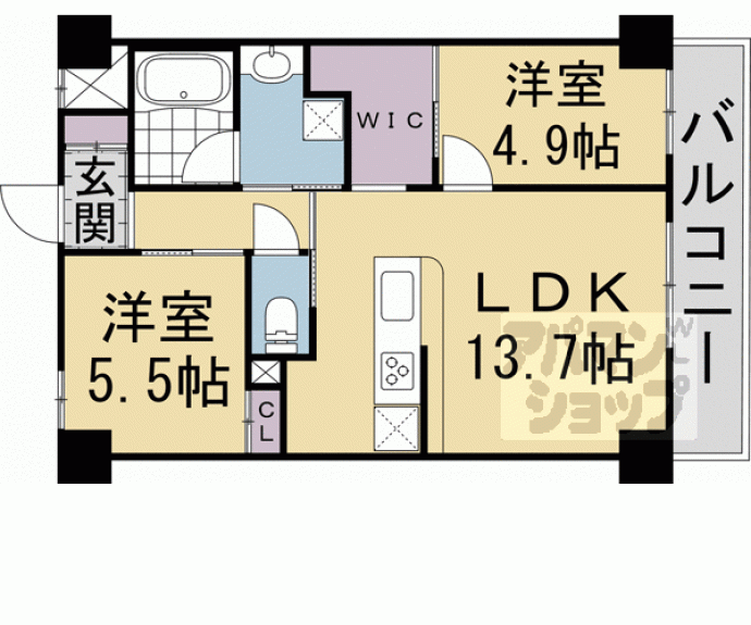 【ベルビュー西陣】間取