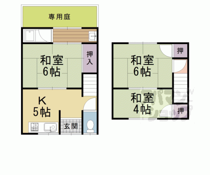 【樫原中垣外貸家】間取