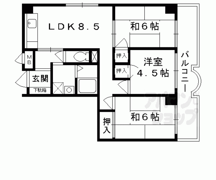 【シャンドール東野】間取