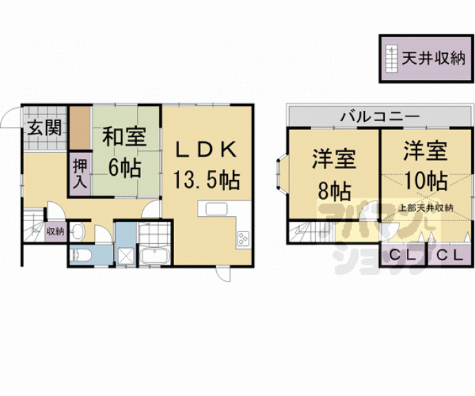 【小倉町東山貸家】間取