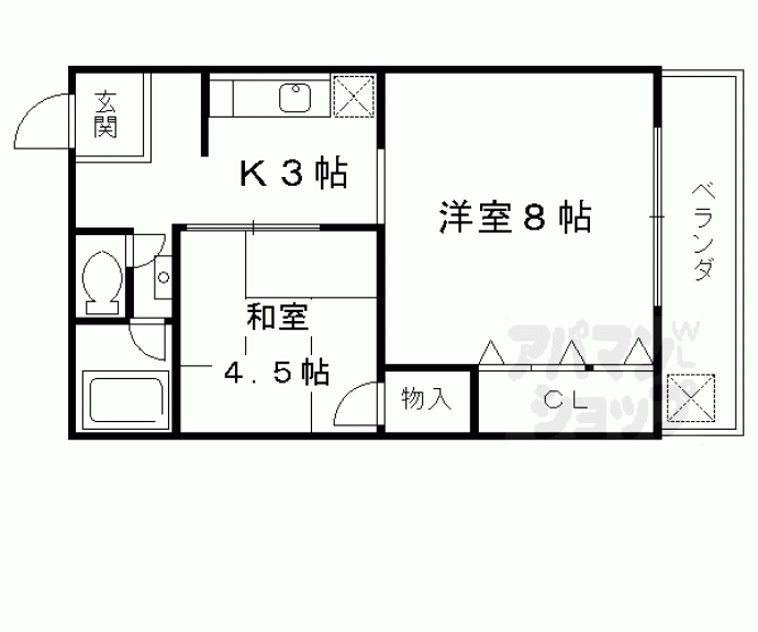 【梅津マンション】間取