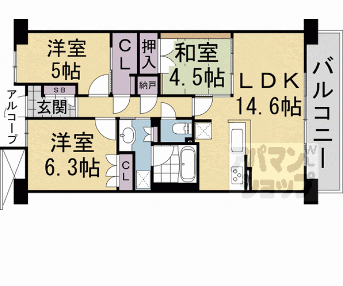 【シエリア京都嵯峨嵐山】間取