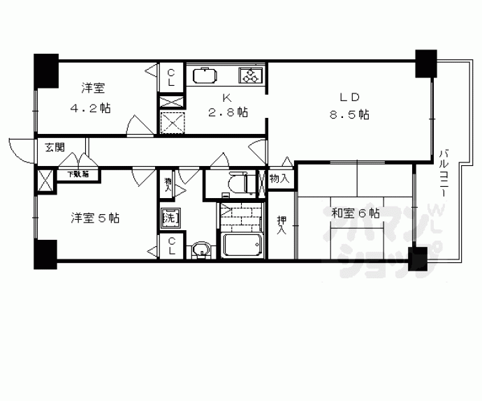 【山ノ内パークホームズ】間取