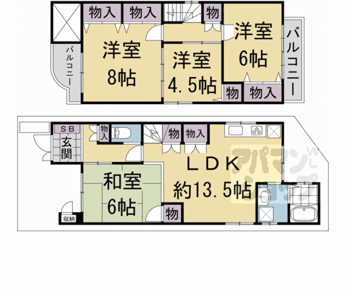 【桃山町養斉貸家】間取