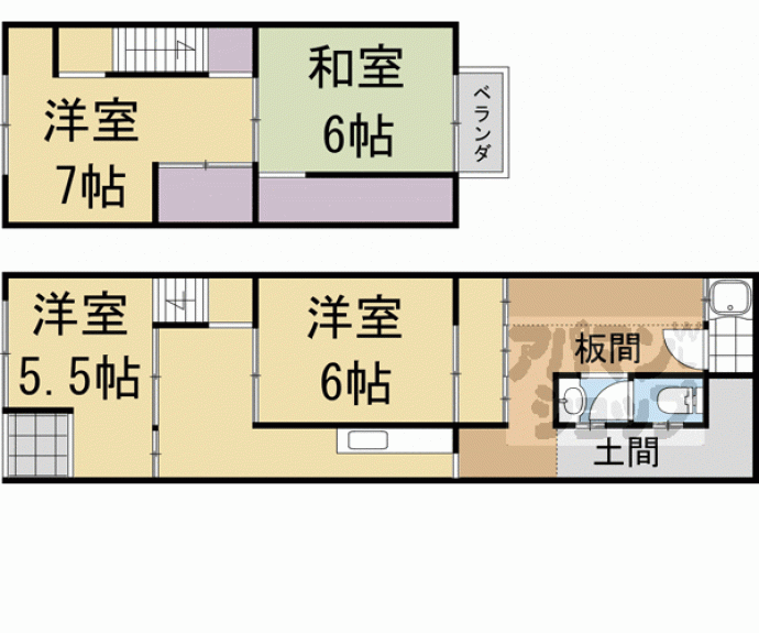 【阿波橋貸家】間取