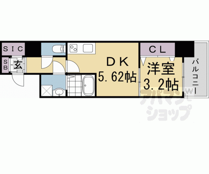 【ＴＨＥ　ＧＡＲＮＥＴ　ＳＵＩＴＥ　ＲＥＳＩＤＥＮＣＥ　京都駅南】間取