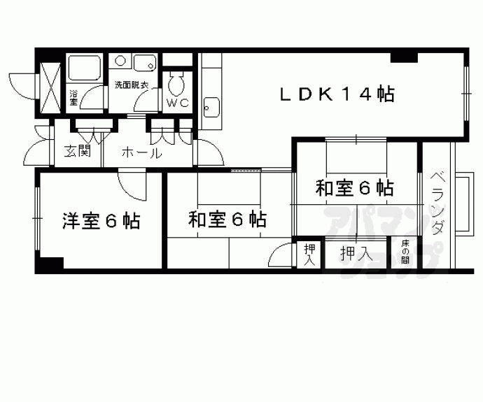 【グランドパレスもと庄屋】間取