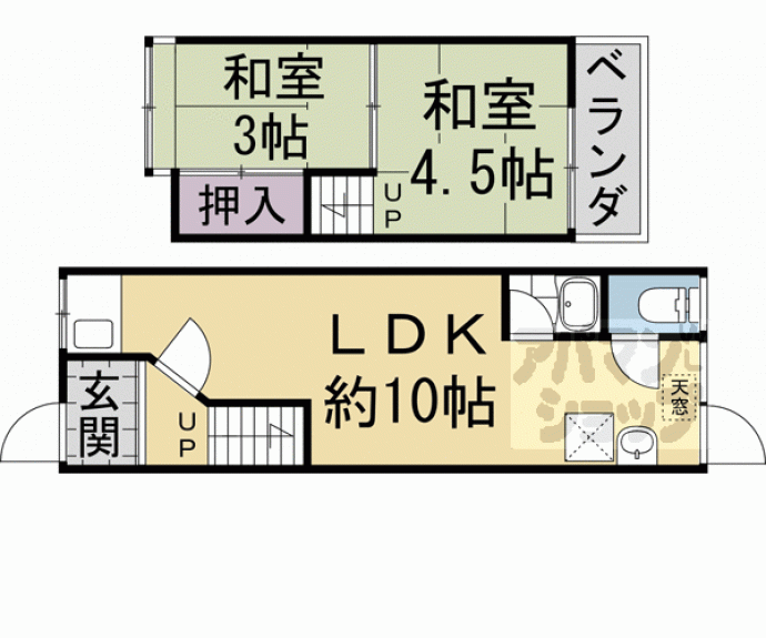 【淀美豆町貸家】間取