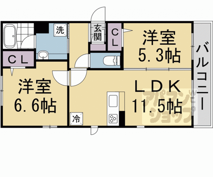 【Ｙ’ｓ　ｒｏｏｍ伏見板橋】間取