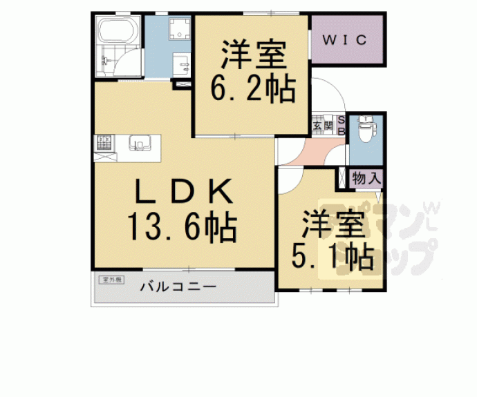 【シャーメゾン横大路】間取