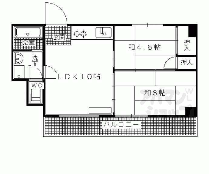 【ウエストハイマンション西院】間取