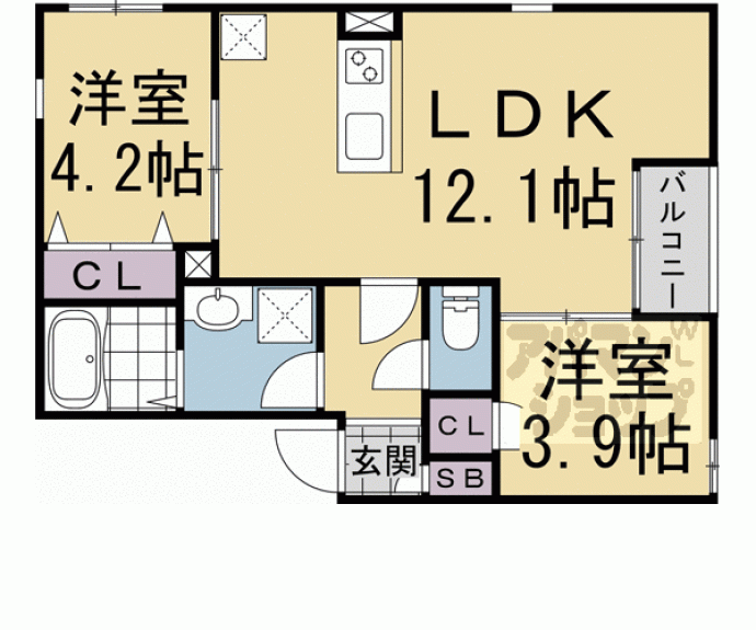 【グレース京都十条】間取