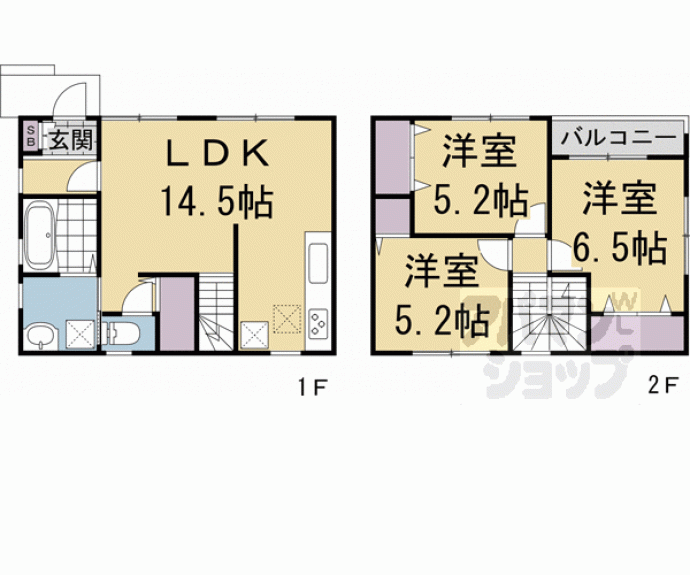 【上京区主税町１０２３戸建】間取