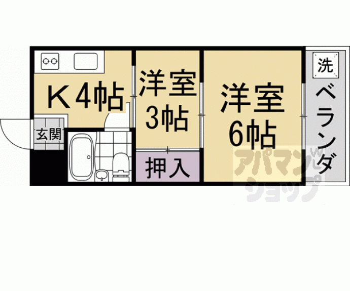 【サンハイツ嵯峨野】間取