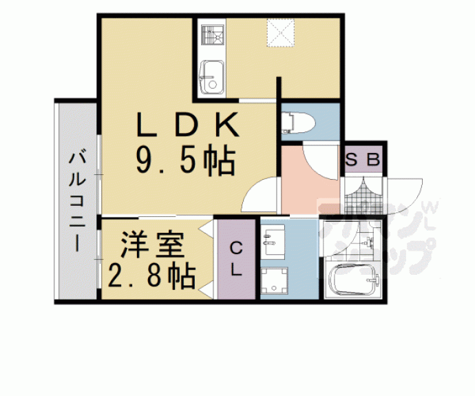 【ウェルスクエア京都四条大宮】間取