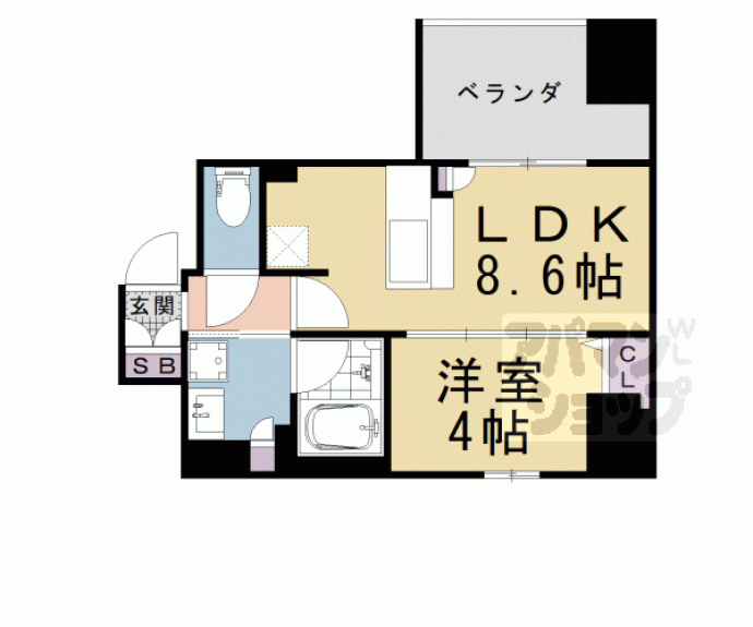 【プレサンスグラン烏丸五条楊梅通】間取