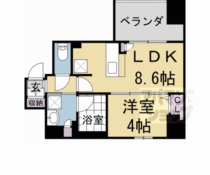 【プレサンスグラン烏丸五条楊梅通】間取