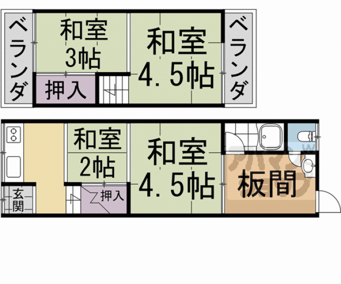 【淀美豆町貸家】間取