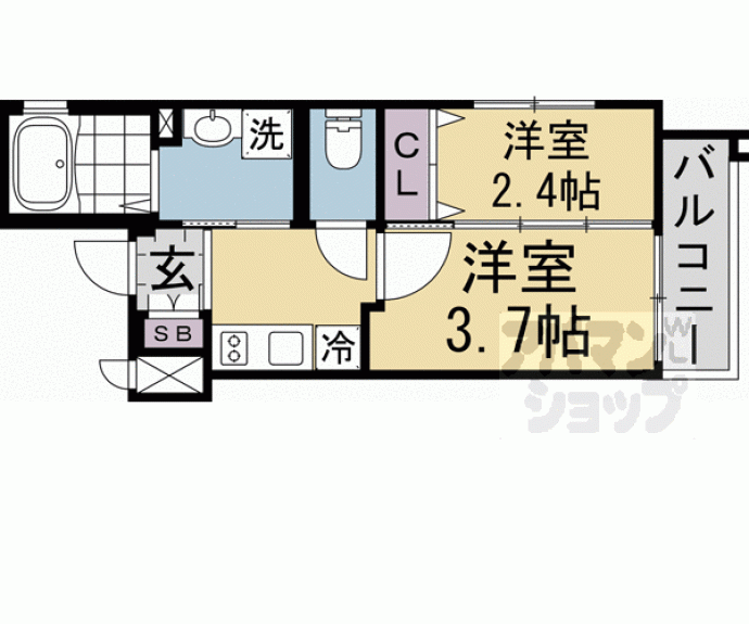 【アクアプレイス京都北白川】間取