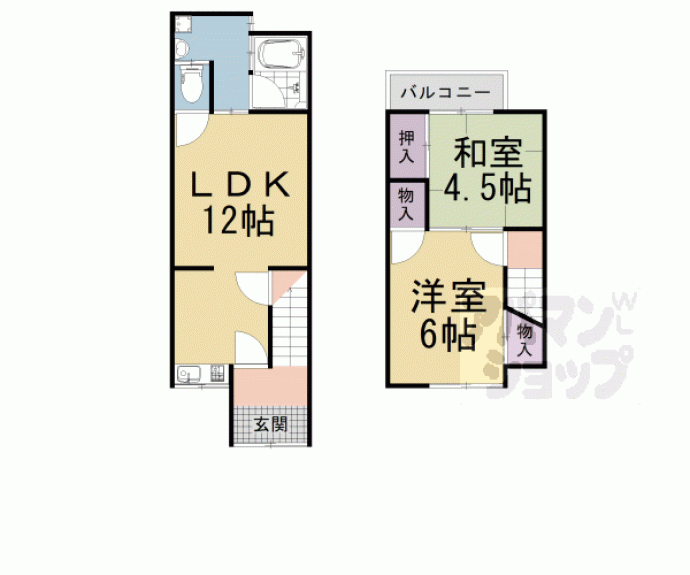 【小倉町南浦貸家】間取