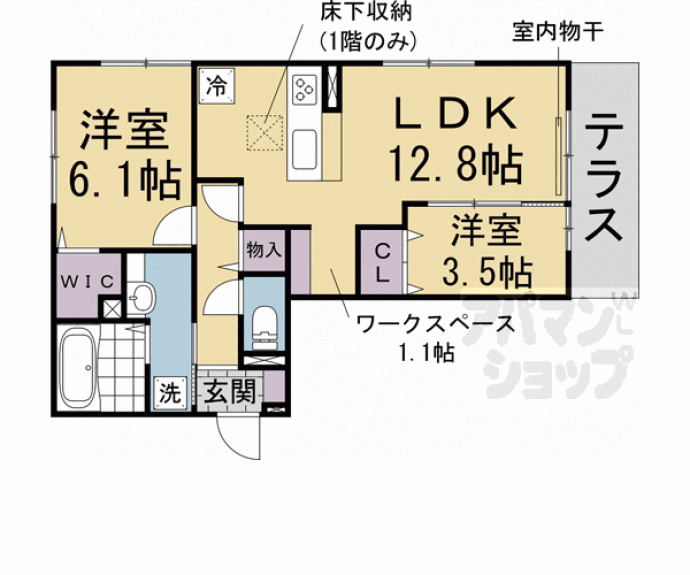 【フロレゾン北花山　Ａ】間取