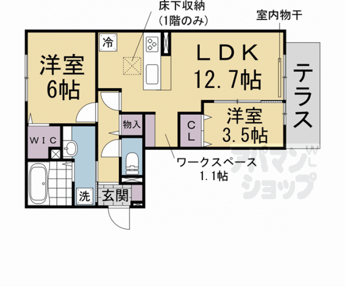 【フロレゾン北花山　Ａ】間取