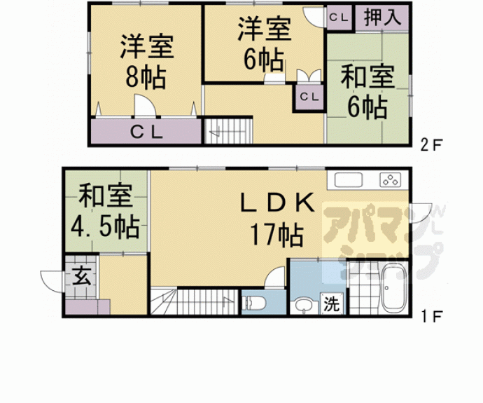 【御陵池堤町貸家】間取