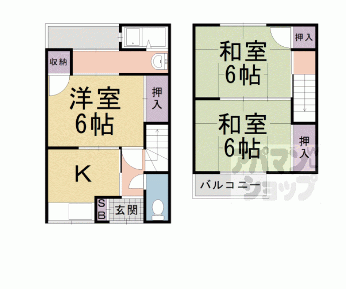 【寺戸町中村垣内２５－１０貸家】間取