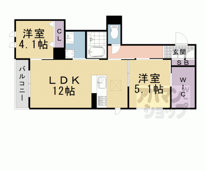 【シャーメゾン桂川】間取