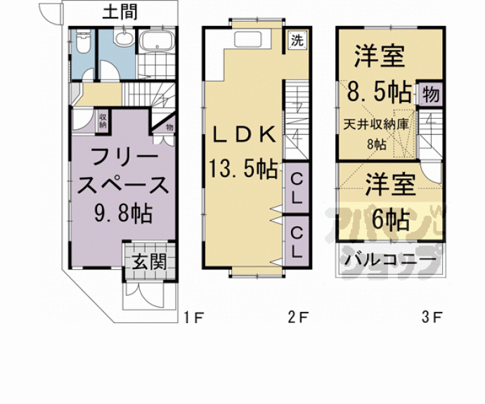 【小倉町南堀池貸家】間取