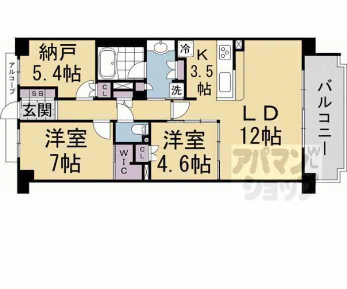 【メイツ京都西大路】間取