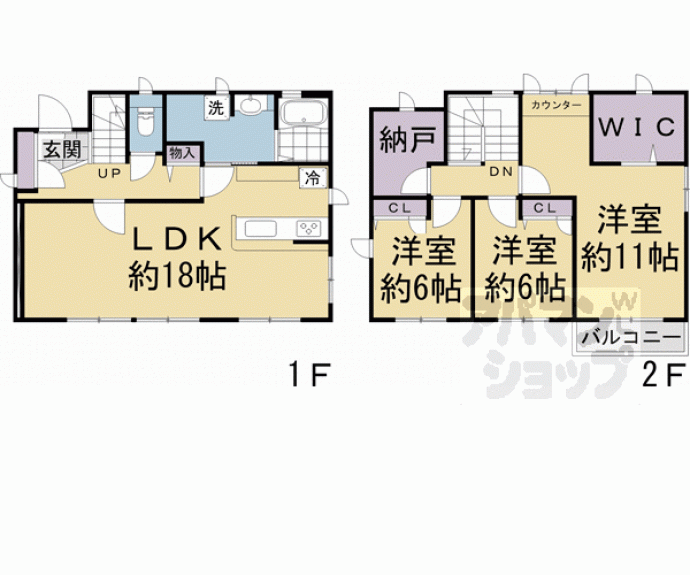 【宇治市開町貸家】間取