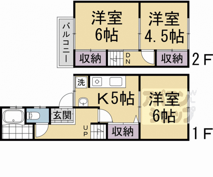 【醍醐外山街道町貸家】間取