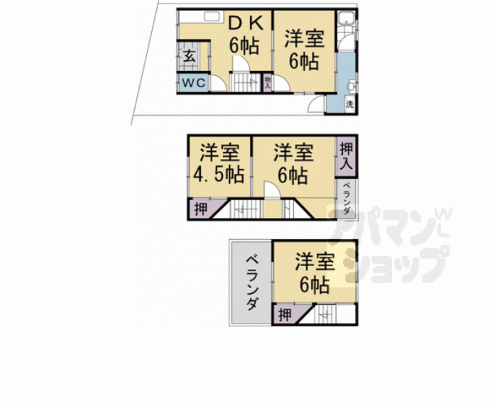 【御陵荒巻町貸家】間取