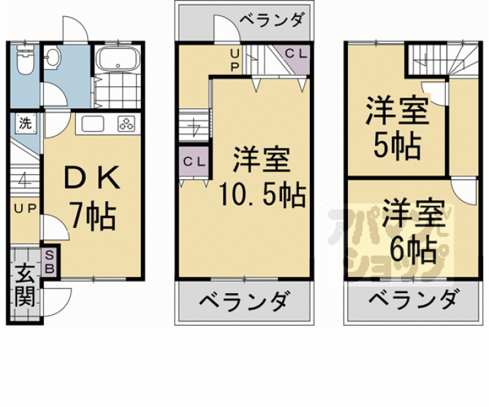 【竹鼻立原町貸家】間取