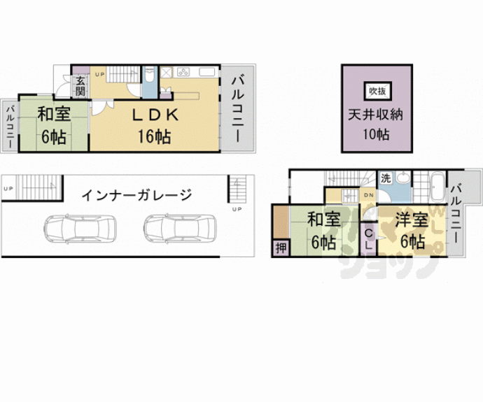 【南区吉祥院貸家】間取