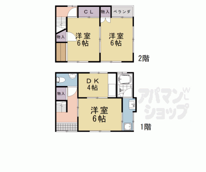 【中京区鍛冶町貸家】間取