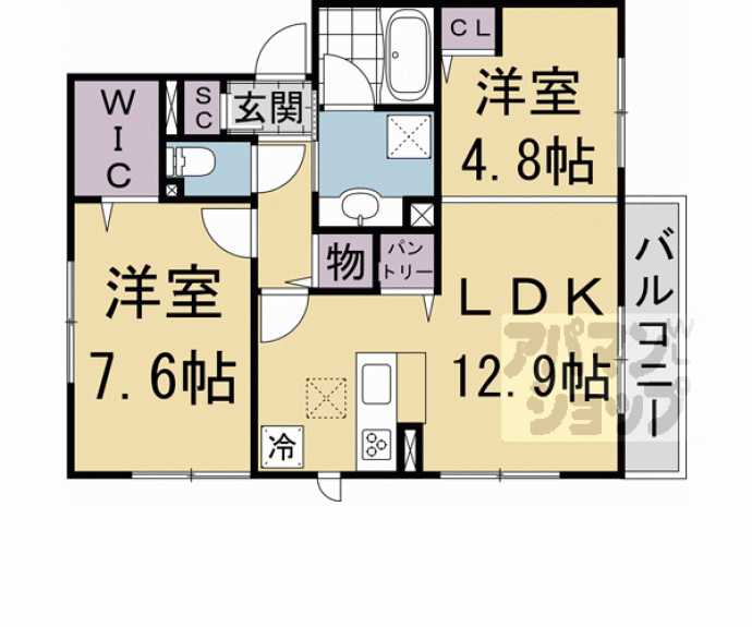 【ルピナス北白川】間取