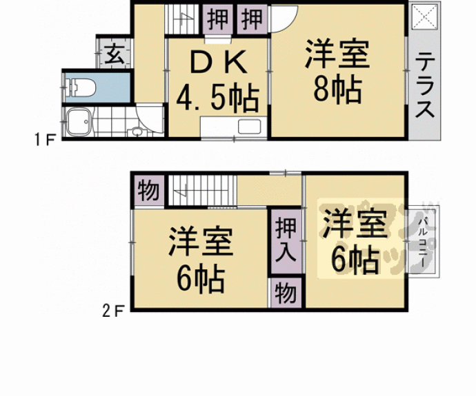 【聖護院蓮華蔵町貸家】間取