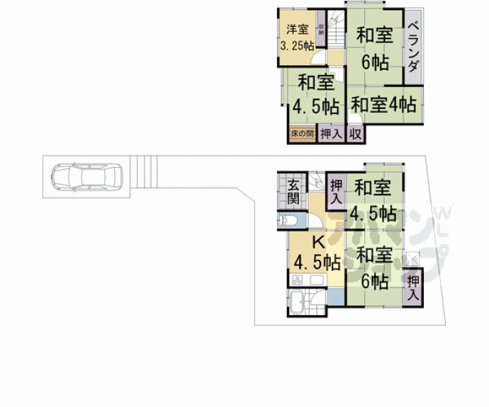 【木幡南山貸家】間取