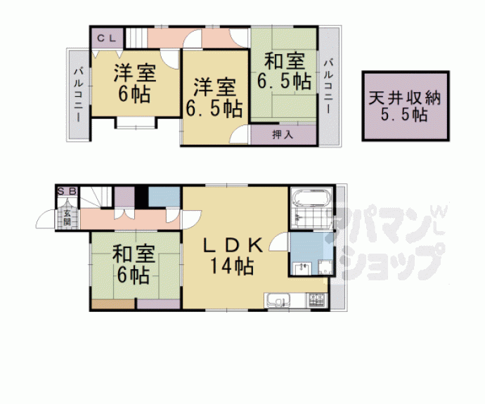 【山田大吉見町貸家】間取