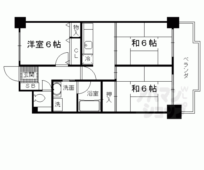 【ダイアパレス京都蒔絵町】間取