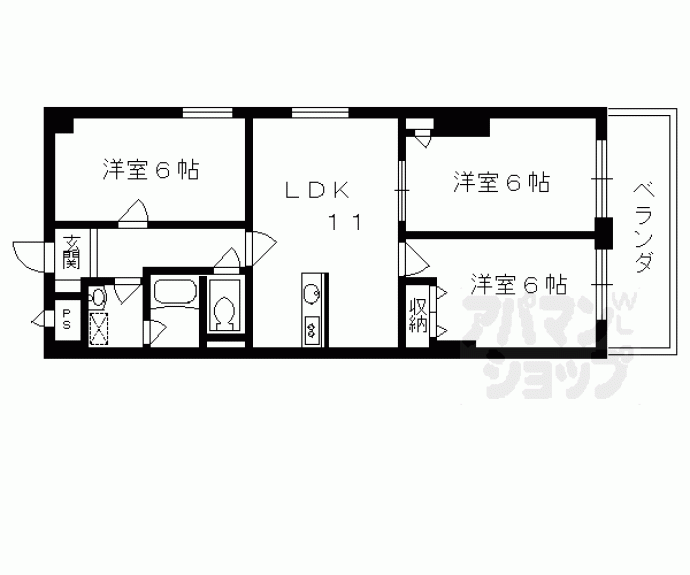 【グランベール西七条】間取