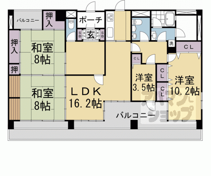 【グランベール西七条】間取