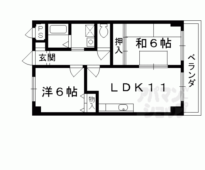 【ダイアモンテ七条】間取