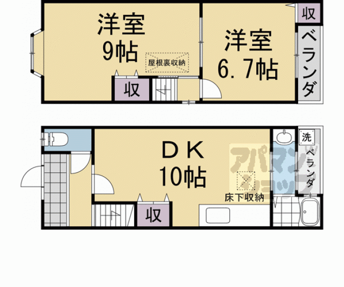 【椥辻番所ヶ口町貸家】間取