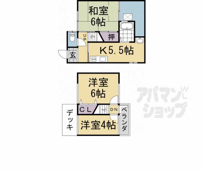 【羽束師鴨川町貸家】間取